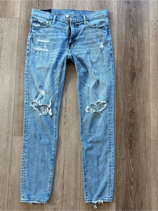 Abercrombie & Fitch Other - Abercrombie & Fitch Mens 32x32 Skinny Stretch Distressed Ripped Jeans Light Wash